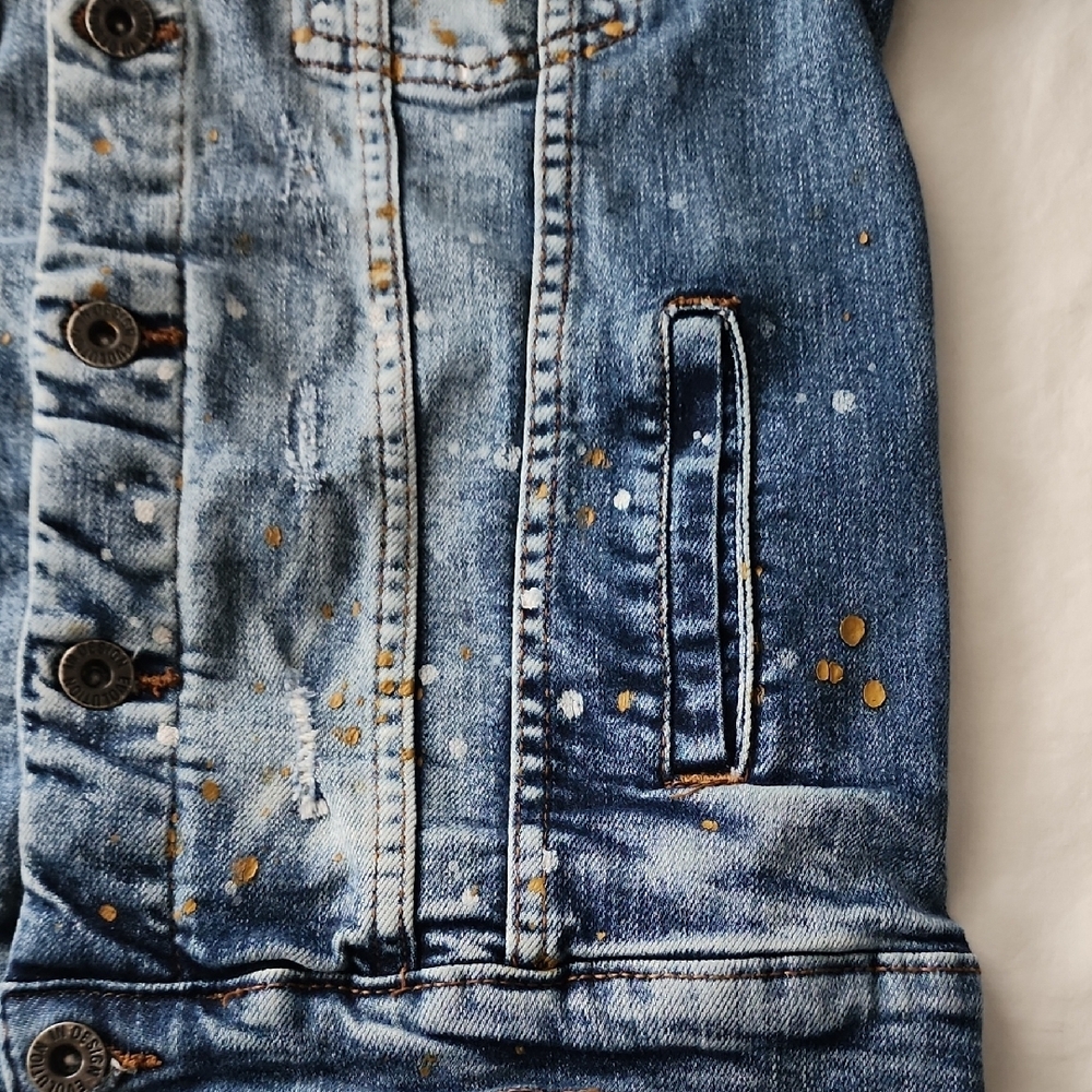Boy's Evolution In Design Distressed Blue Denim Jacket - Picture 4 of 12